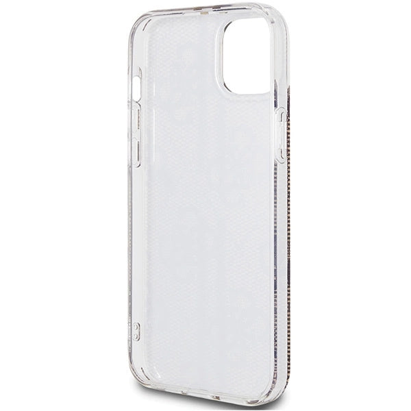 Guess IML 4G Gold Stripe-kasse til iPhone 15 Plus / 14 Plus - brun