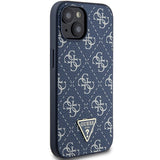 Guess 4G Triangle Metal Logo-hylster til iPhone 15 Plus / 14 Plus - blå