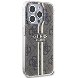 Guess IML 4G Gold Stripe-kasse til iPhone 15 Pro Max - brun