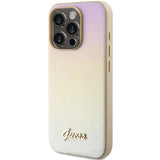 Guess GUHCP15XPSAIRSD iPhone 15 Pro Max 6.7" guld/guld hardcase Saffiano Iridescent Script