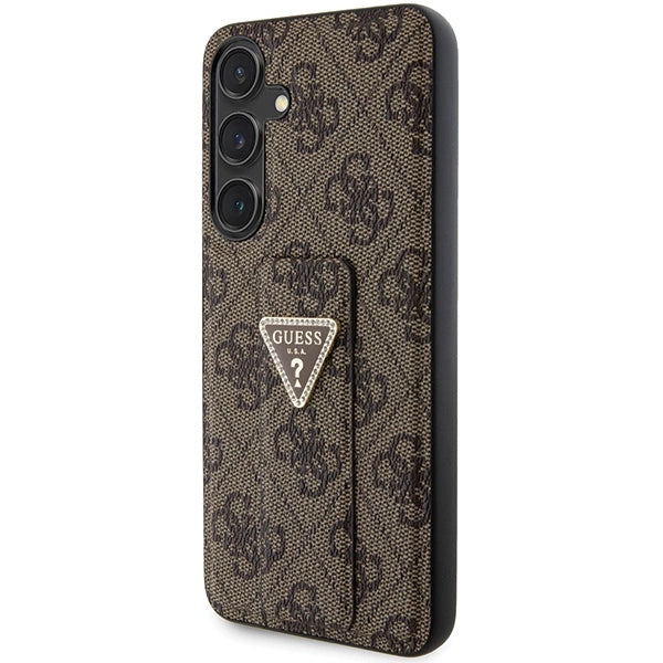 Guess GUHCS24SPGS4TDW S24 S921 brun/brun hardcase Grip Stand 4G Triangle Strass