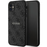 Guess GUHMN61G4GFRK iPhone 11 6.1" / Xr sort/sort hardcase 4G Collection læder Metal Logo MagSafe