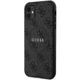 Guess GUHMN61G4GFRK iPhone 11 6.1" / Xr sort/sort hardcase 4G Collection læder Metal Logo MagSafe