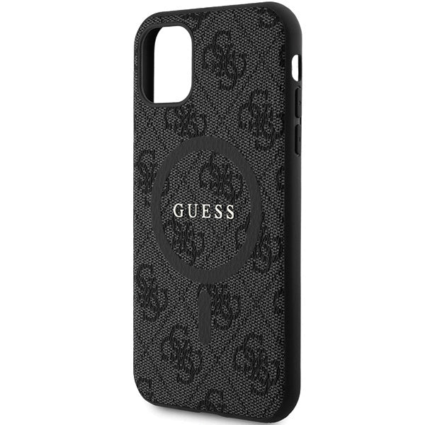 Guess GUHMN61G4GFRK iPhone 11 6.1" / Xr sort/sort hardcase 4G Collection læder Metal Logo MagSafe