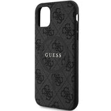 Guess GUHMN61G4GFRK iPhone 11 6.1" / Xr sort/sort hardcase 4G Collection læder Metal Logo MagSafe