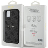 Guess GUHMN61G4GFRK iPhone 11 6.1" / Xr sort/sort hardcase 4G Collection læder Metal Logo MagSafe
