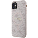 Guess GUHMN61G4GFRP iPhone 11 6.1" / Xr pink/pink hardcase 4G Collection læder Metal Logo MagSafe