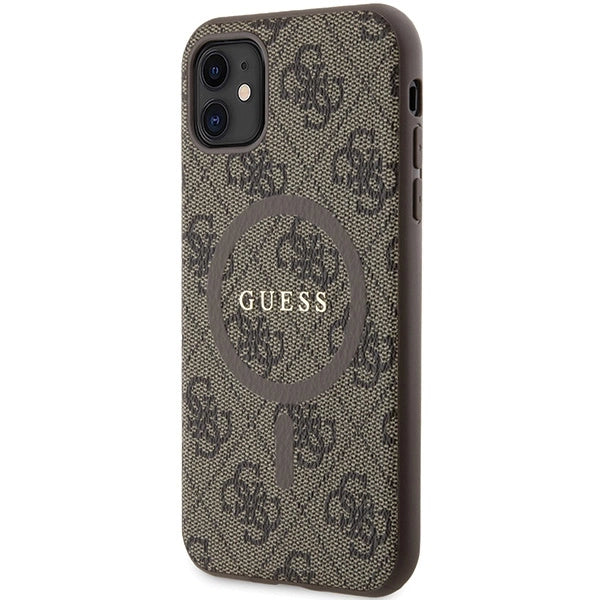 Guess GUHMN61G4GFRW iPhone 11 6.1" / Xr brun/brun hardcase 4G Collection læder Metal Logo MagSafe