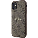 Guess GUHMN61G4GFRW iPhone 11 6.1" / Xr brun/brun hardcase 4G Collection læder Metal Logo MagSafe
