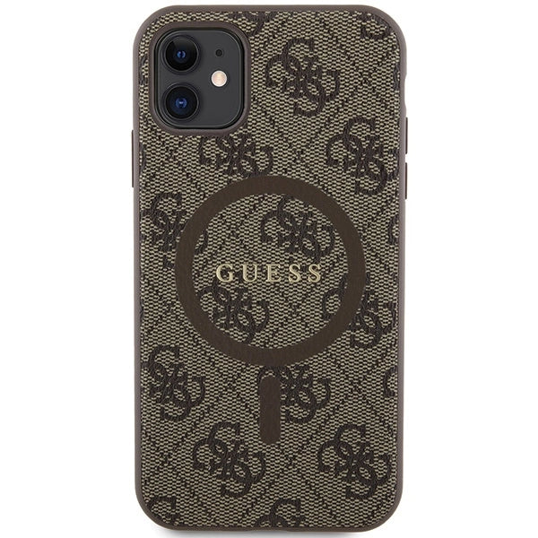 Guess GUHMN61G4GFRW iPhone 11 6.1" / Xr brun/brun hardcase 4G Collection læder Metal Logo MagSafe