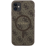 Guess GUHMN61G4GFRW iPhone 11 6.1" / Xr brun/brun hardcase 4G Collection læder Metal Logo MagSafe