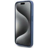 Guess 4G Collection lædermetall Logo MagSafe Case til iPhone 14 Pro - Blå