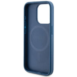 Guess 4G Collection lædermetall Logo MagSafe Case til iPhone 14 Pro - Blå