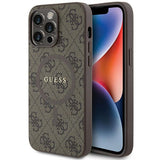 Guess GUHMP15LG4GFRW iPhone 15 Pro 6.1" brun/brun hardcase 4G Collection læder metal logo MagSafe