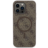 Guess GUHMP15LG4GFRW iPhone 15 Pro 6.1" brun/brun hardcase 4G Collection læder metal logo MagSafe