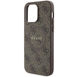 Guess GUHMP15LG4GFRW iPhone 15 Pro 6.1" brun/brun hardcase 4G Collection læder metal logo MagSafe