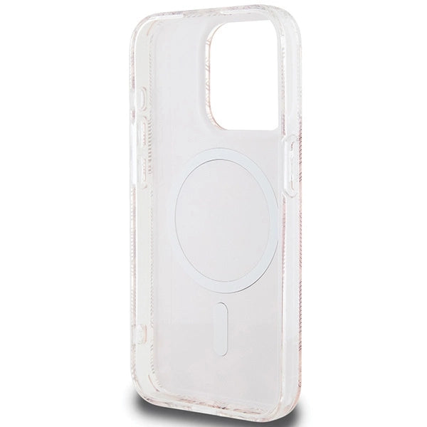 Guess IML GCube MagSafe-hylster til iPhone 15 Pro - pink