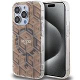 Guess IML GCube MagSafe-hylster til iPhone 15 Pro - brun