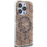 Guess IML GCube MagSafe-hylster til iPhone 15 Pro - brun
