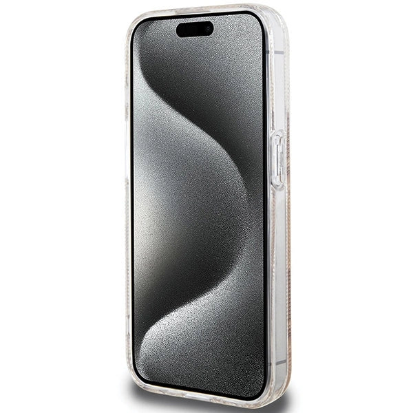 Guess IML GCube MagSafe-hylster til iPhone 15 Pro - brun