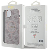 Guess 4G Collection MagSafe-foder for iPhone 15 Plus / 14 Plus - Pink