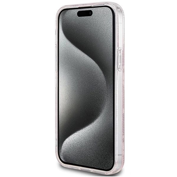 Guess IML GCube MagSafe-hylster til iPhone 15 Plus / 14 Plus - pink