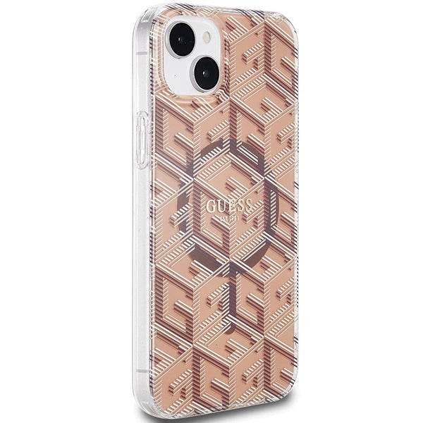 Guess IML GCube MagSafe-hylster til iPhone 15 Plus / 14 Plus - brun