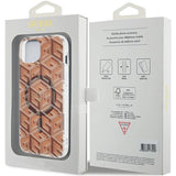 Guess IML GCube MagSafe-hylster til iPhone 15 Plus / 14 Plus - brun