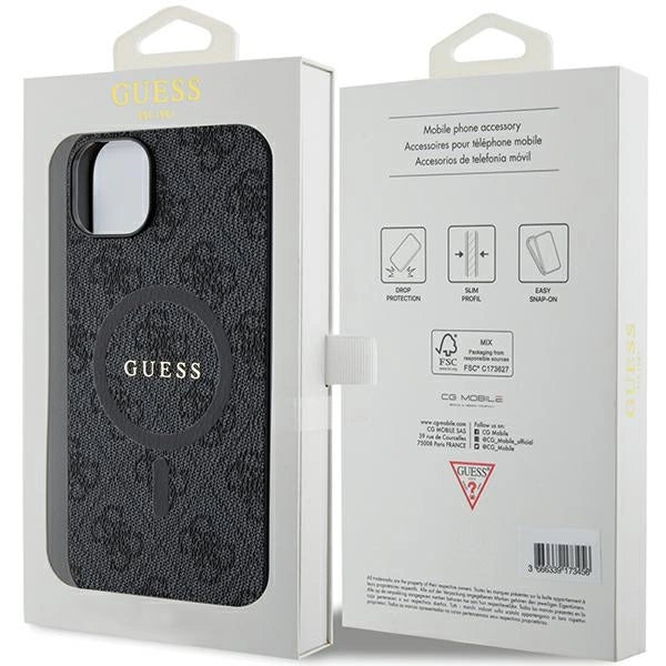 Guess 4G Collection MagSafe Case til iPhone 15/14/13 - sort
