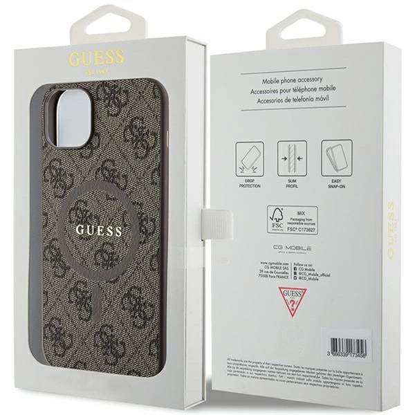 Guess 4G Collection MagSafe Case til iPhone 15/14/13 - Brunt