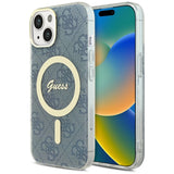 Guess IML 4G MagSafe-hylster til iPhone 15 / 14 / 13 - blå