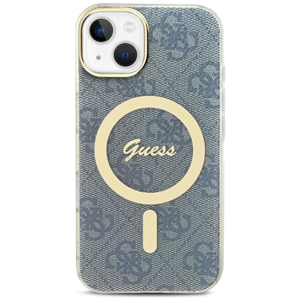 Guess IML 4G MagSafe-hylster til iPhone 15 / 14 / 13 - blå