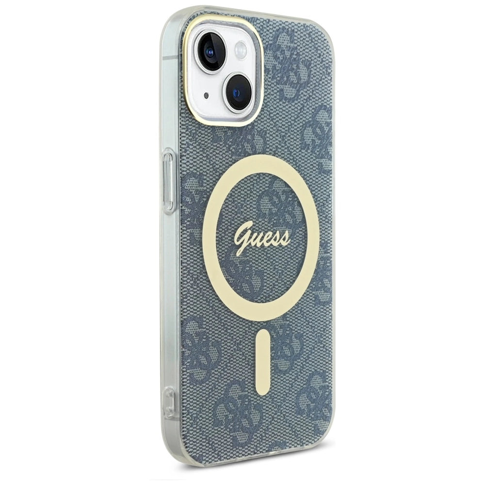 Guess IML 4G MagSafe-hylster til iPhone 15 / 14 / 13 - blå