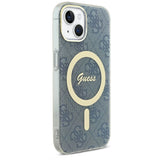Guess IML 4G MagSafe-hylster til iPhone 15 / 14 / 13 - blå