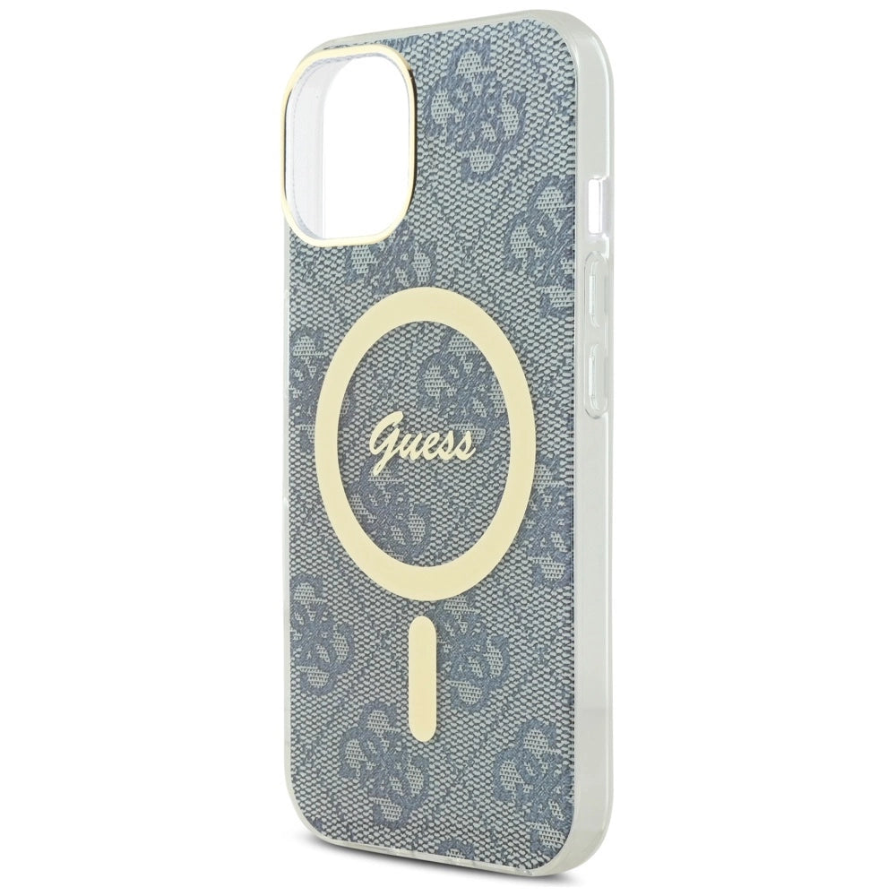 Guess IML 4G MagSafe-hylster til iPhone 15 / 14 / 13 - blå