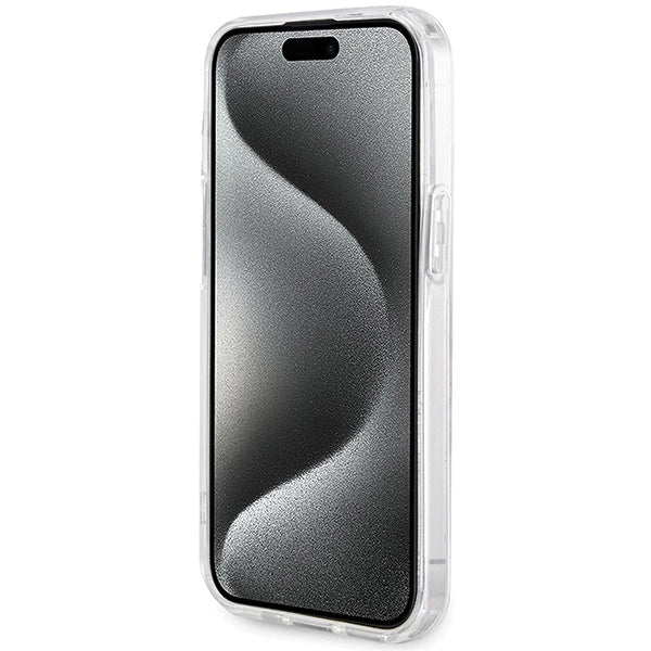 Guess IML Flowers Wreatch MagSafe Case til iPhone 15 / 14 / 13 - Gennemsigtig