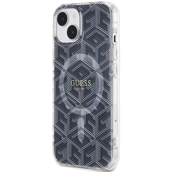Guess IML GCube MagSafe-hylster til iPhone 15 / 14 / 13 - sort