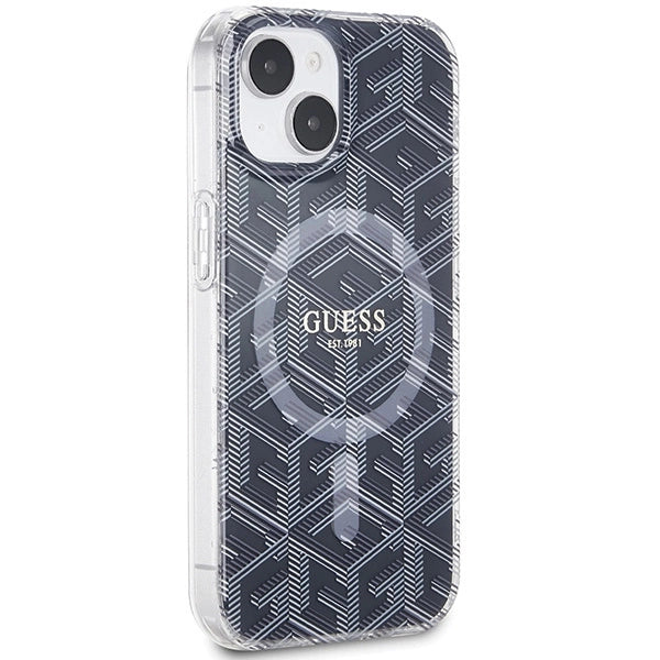 Guess IML GCube MagSafe-hylster til iPhone 15 / 14 / 13 - sort