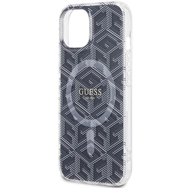 Guess IML GCube MagSafe-hylster til iPhone 15 / 14 / 13 - sort