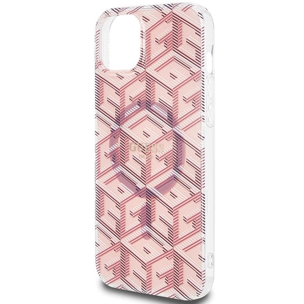 Guess IML GCube MagSafe-hylster til iPhone 15 / 14 / 13 - pink