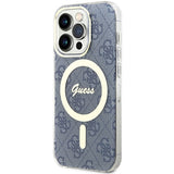 Guess IML 4G MagSafe-fodral til iPhone 15 Pro Max - blå