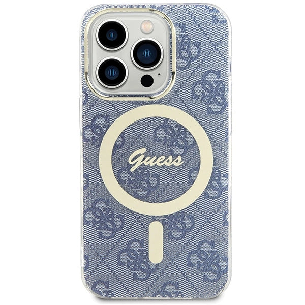 Guess IML 4G MagSafe-fodral til iPhone 15 Pro Max - blå