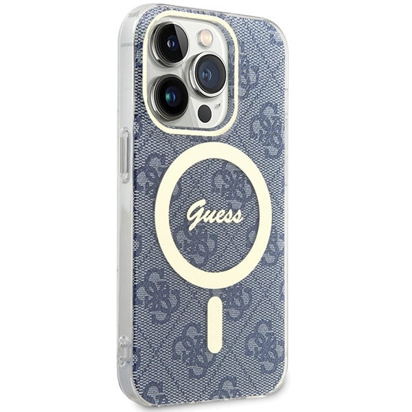 Guess IML 4G MagSafe-fodral til iPhone 15 Pro Max - blå