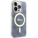 Guess IML 4G MagSafe-fodral til iPhone 15 Pro Max - blå