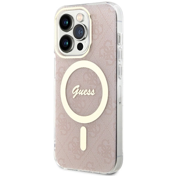 Guess IML 4G MagSafe-fodral til iPhone 15 Pro Max - pink
