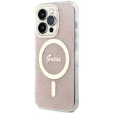 Guess IML 4G MagSafe-fodral til iPhone 15 Pro Max - pink