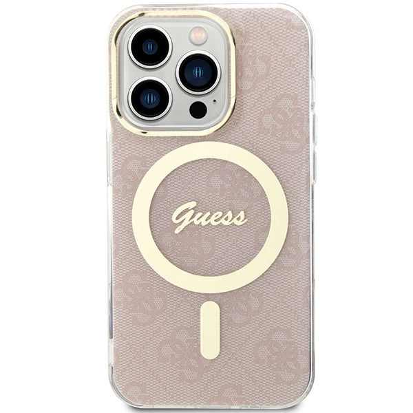 Guess IML 4G MagSafe-fodral til iPhone 15 Pro Max - pink