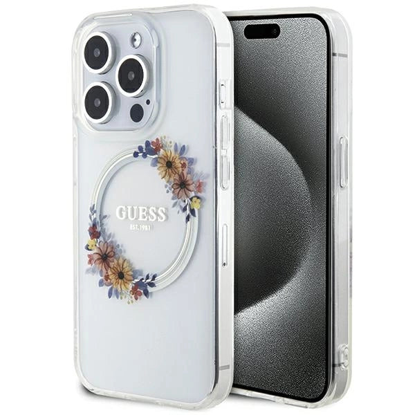 Gæt IML Flowers Wreatch MagSafe iPhone 15 Pro Max Case - klar