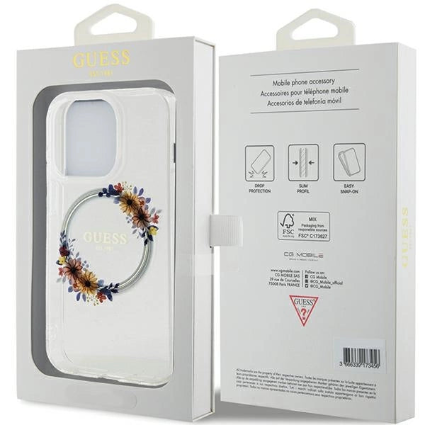 Gæt IML Flowers Wreatch MagSafe iPhone 15 Pro Max Case - klar