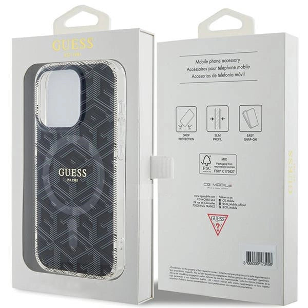 Guess IML GCube MagSafe-hylster til iPhone 15 Pro Max - sort